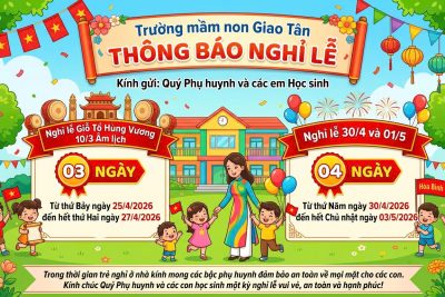 THÔNG BÁO NGHỈ LỄ GIỖ TỔ HÙNG VƯƠNG & 30.4 – 1.5