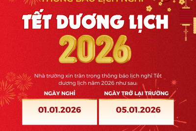 THÔNG BÁO LỊCH NGHỈ TẾT DƯƠNG LỊCH